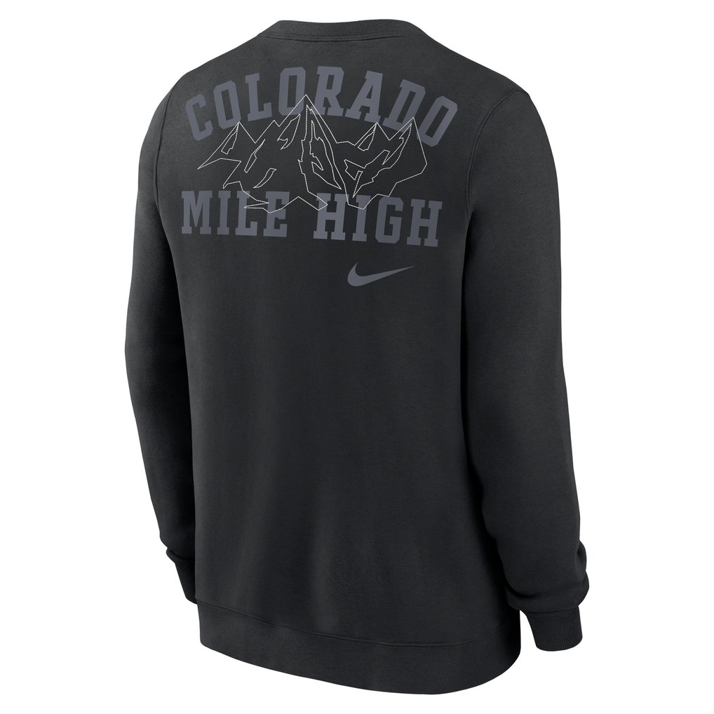 Colorado Rockies Nike Statement Ball Game Fleece Pullover Sweatshirt - Black