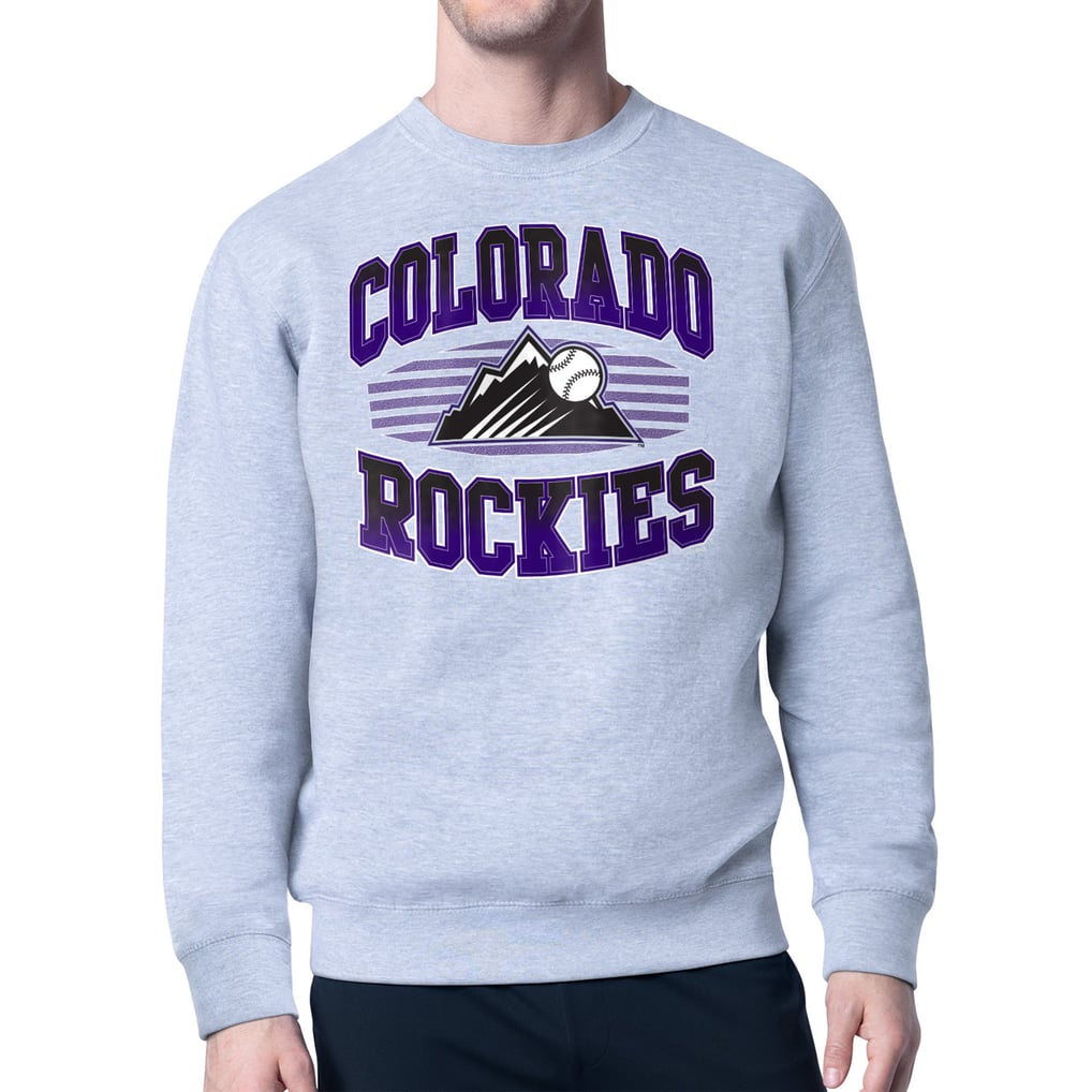 Colorado Rockies Starter Team Grit Graphic Fleece Pullover Sweatshirt - Heather Gray