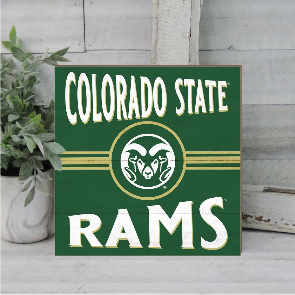 Colorado State Rams 10'' x 10'' Retro Team Sign