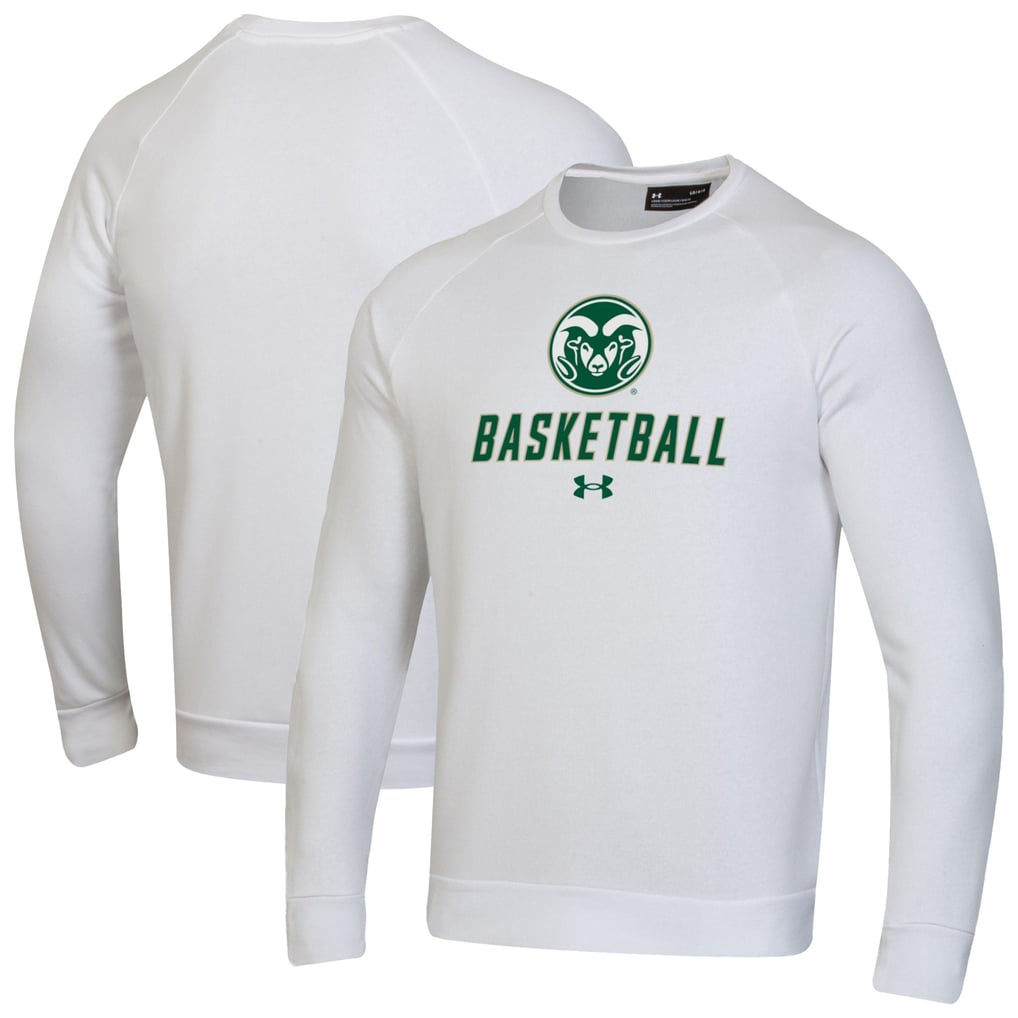 Colorado State Rams Under Armour Raglan Basketball Rival Fleece Pullover Sweatshirt - White