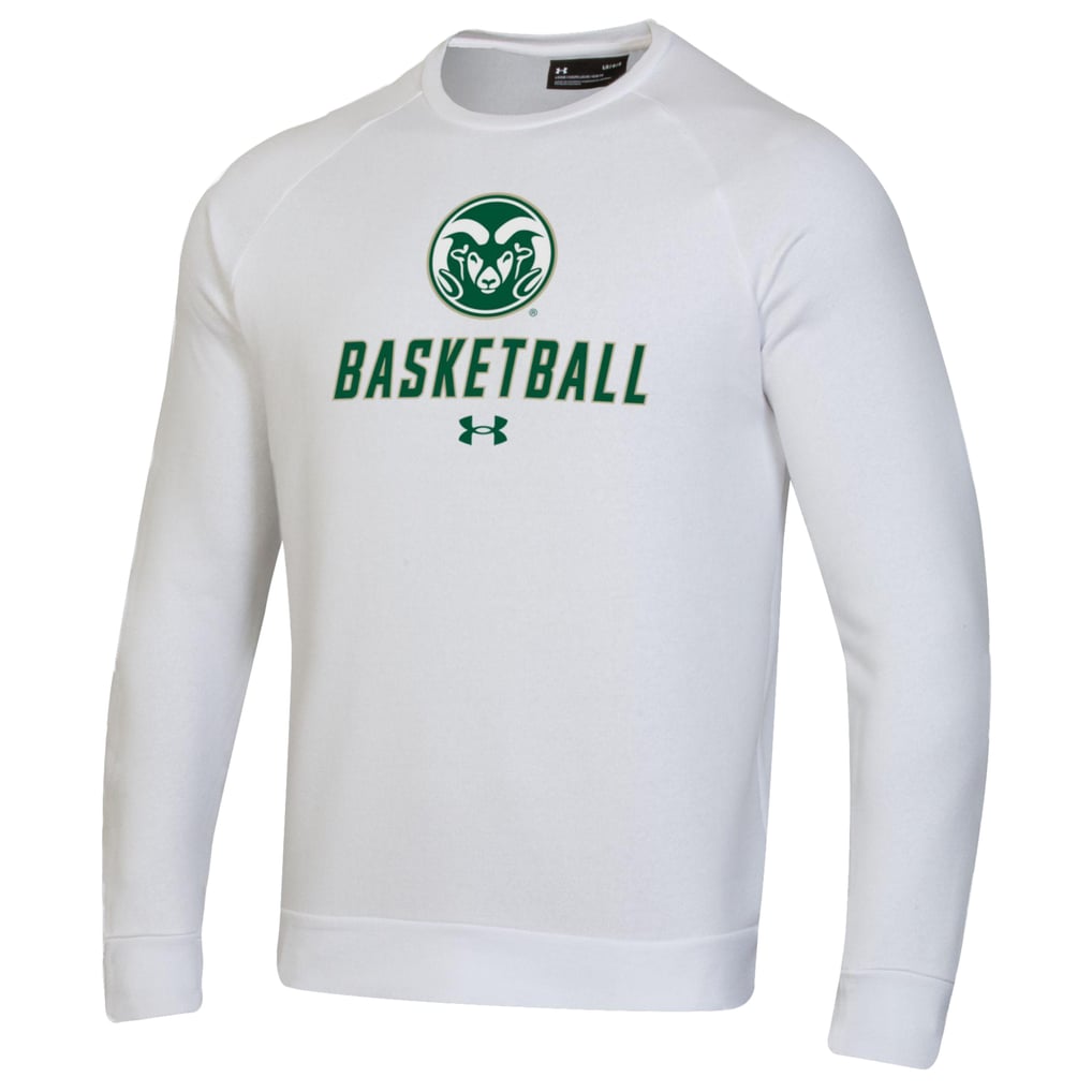  Colorado State Rams Under Armour Raglan Basketball Rival Fleece Pullover Sweatshirt - White