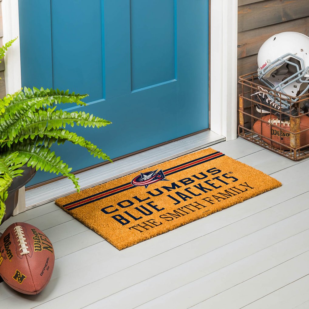 Columbus Blue Jackets 18" x 30" Personalized Coir Doormat