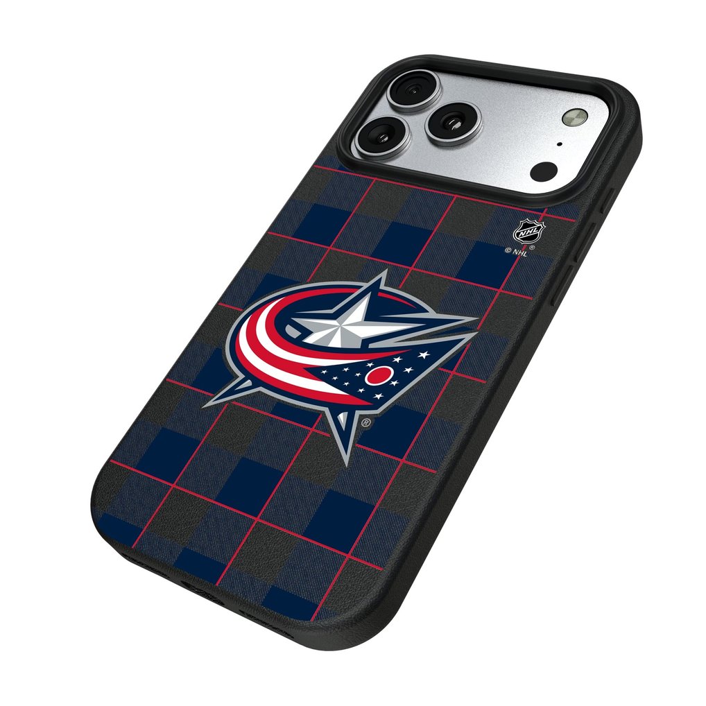 Columbus Blue Jackets Keyscaper Plaid iPhone Magnetic Bump Case