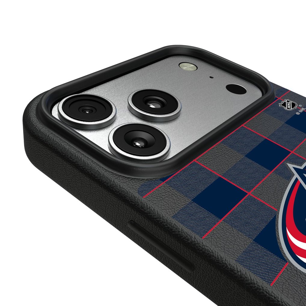 Columbus Blue Jackets Keyscaper Plaid iPhone Magnetic Bump Case