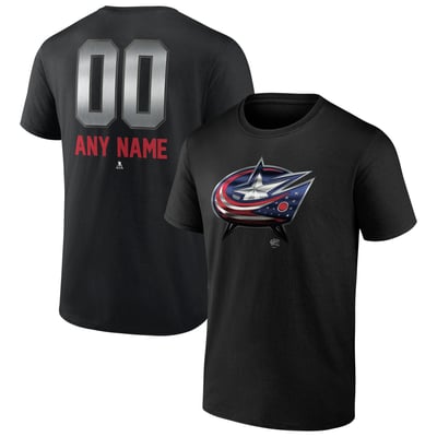 Columbus Blue Jackets Personalized Midnight Mascot Logo T-Shirt - Black