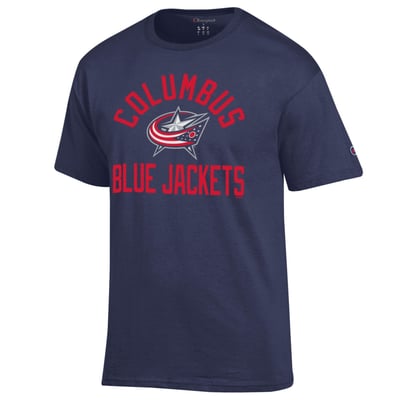  Columbus Blue Jackets Champion Primary Logo Jersey T-Shirt - Navy