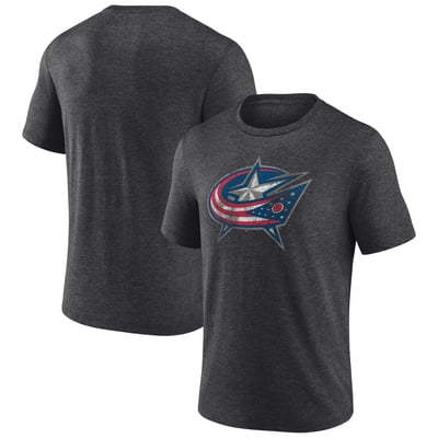  Columbus Blue Jackets Wraparound Tri-Blend T-Shirt - Charcoal