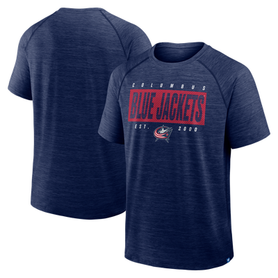 Columbus Blue Jackets Fanatics Breakaway Clutch Raglan T-Shirt - Heather Navy