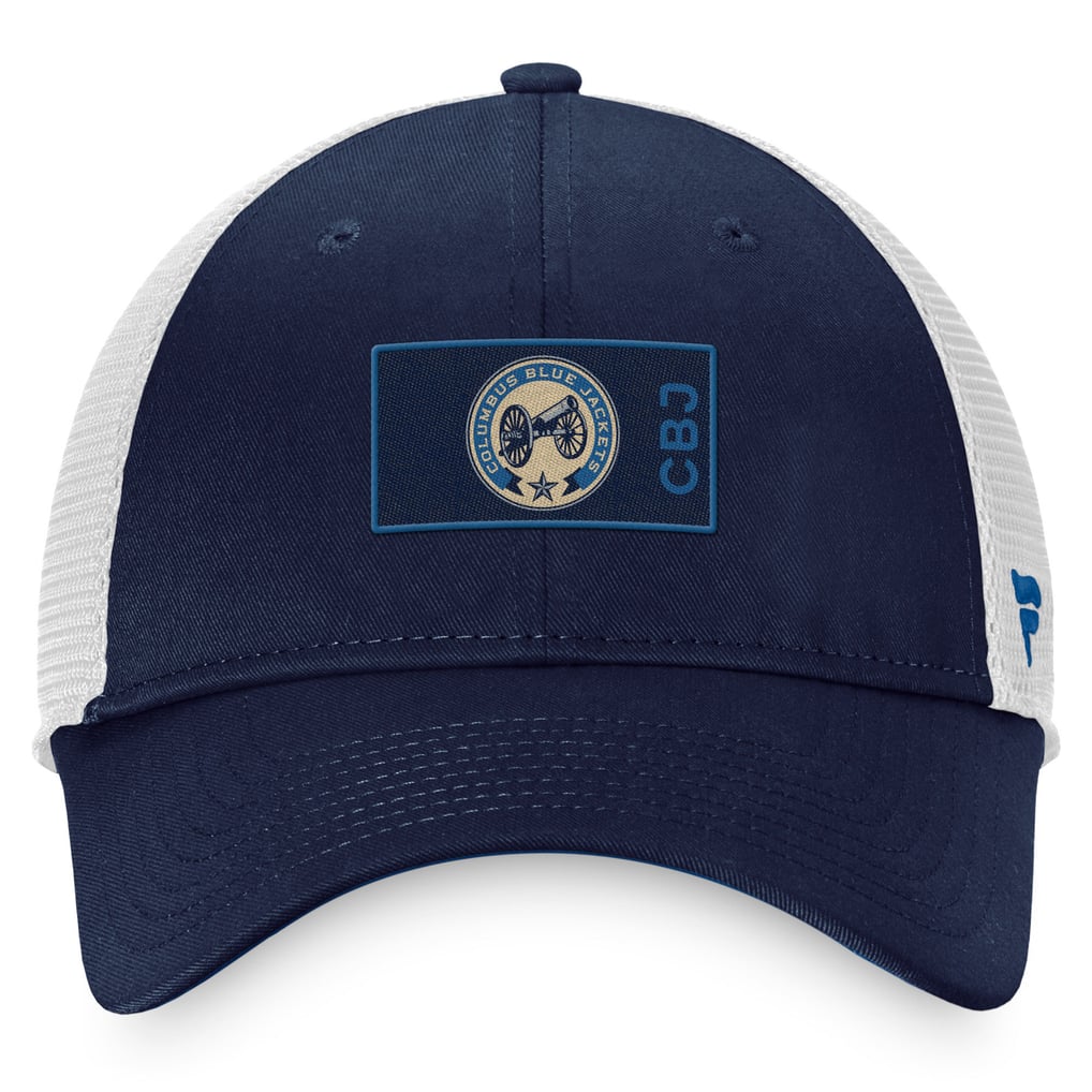 Columbus Blue Jackets Fanatics Authentic Pro Trucker Snapback Hat - Navy/White 