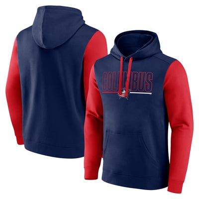 Columbus Blue Jackets Logo Athletic Deliver Fleece Pullover Hoodie - Navy