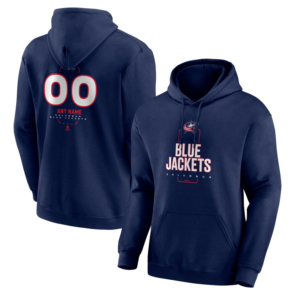 Columbus Blue Jackets Personalized Name & Number Midfielder Pullover Hoodie - Navy