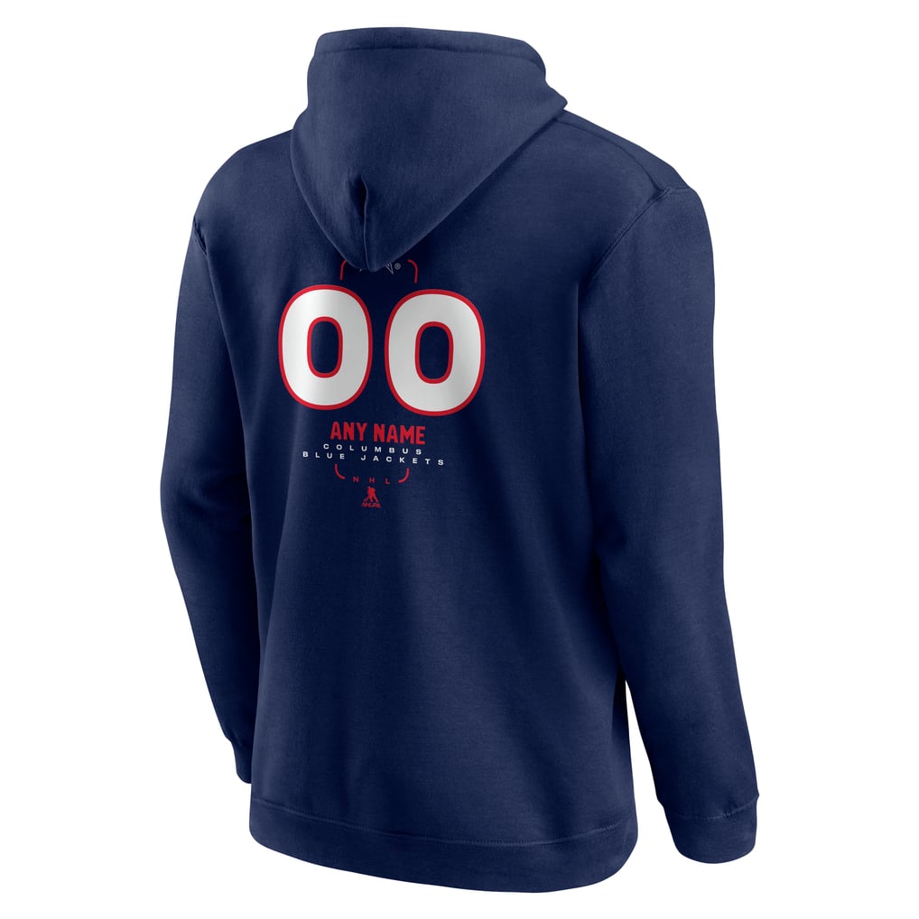 Columbus Blue Jackets Personalized Name & Number Midfielder Pullover Hoodie - Navy
