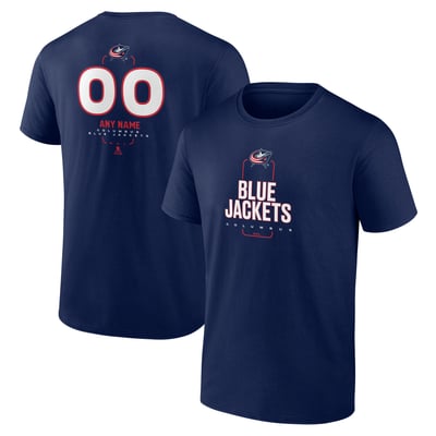 Columbus Blue Jackets Personalized Name & Number Midfielder T-Shirt - Navy