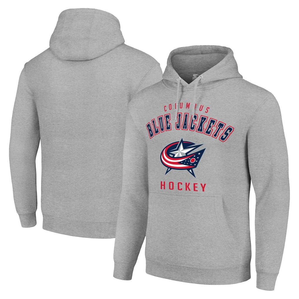 Columbus Blue Jackets Starter  Logo Pullover Hoodie - Heather Gray