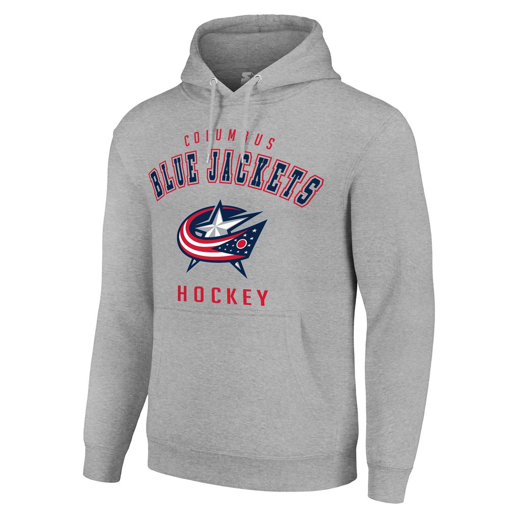 Columbus Blue Jackets Starter  Logo Pullover Hoodie - Heather Gray
