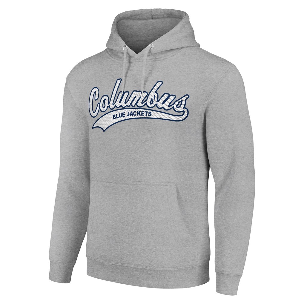 Columbus Blue Jackets Starter Tailsweep Fleece Tri-Blend Pullover Hoodie - Heather Gray