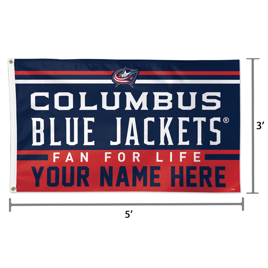 Columbus Blue Jackets WinCraft 3' x 5' One-Sided Deluxe Personalized Flag