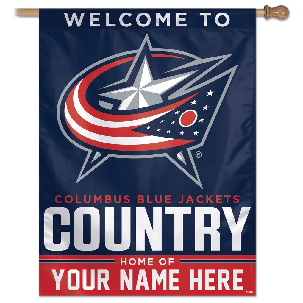 Columbus Blue Jackets WinCraft Personalized 27'' x 37'' Single-Sided Vertical Banner