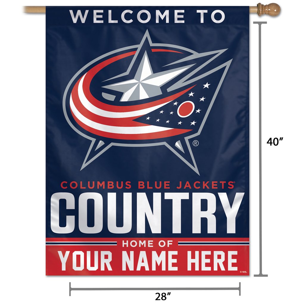 Columbus Blue Jackets WinCraft Personalized 27'' x 37'' Single-Sided Vertical Banner