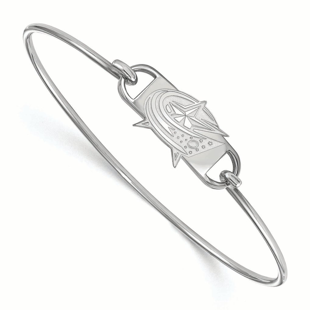 Columbus Blue Jackets Women's Sterling Silver Small Wire Bangle Bracelet