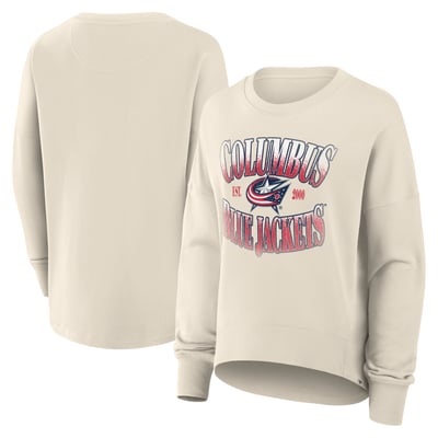Columbus Blue Jackets Fanatics Women's Oversized Slice Pullover Sweatshirt - Cream