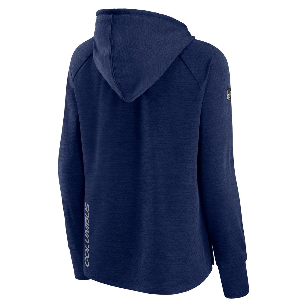  Columbus Blue Jackets Fanatics Women's Authentic Pro Pullover Hoodie - Heather Navy