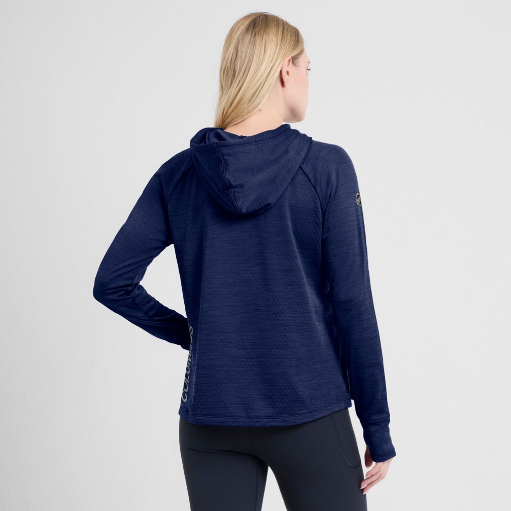  Columbus Blue Jackets Fanatics Women's Authentic Pro Pullover Hoodie - Heather Navy