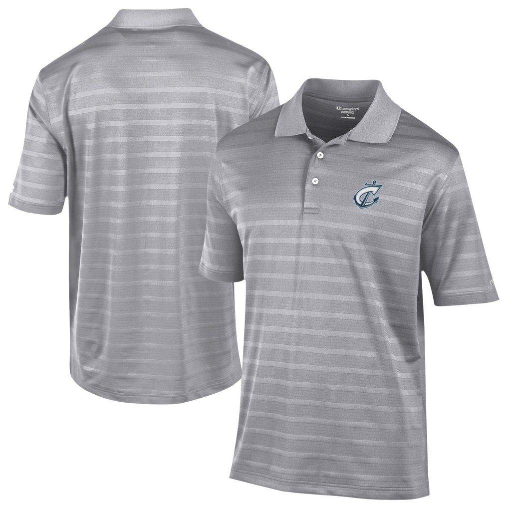  Columbus Clippers Champion Textured Solid Polo - Gray