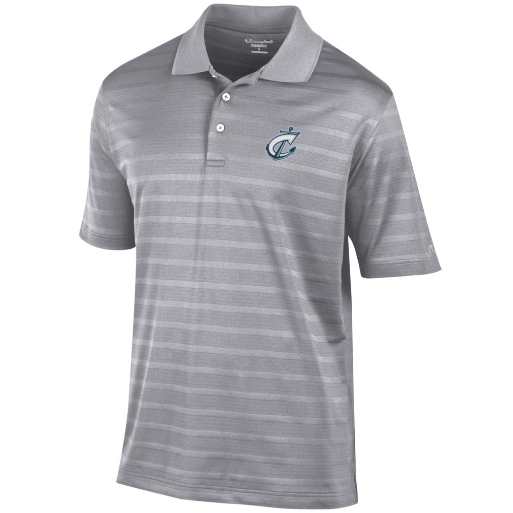  Columbus Clippers Champion Textured Solid Polo - Gray