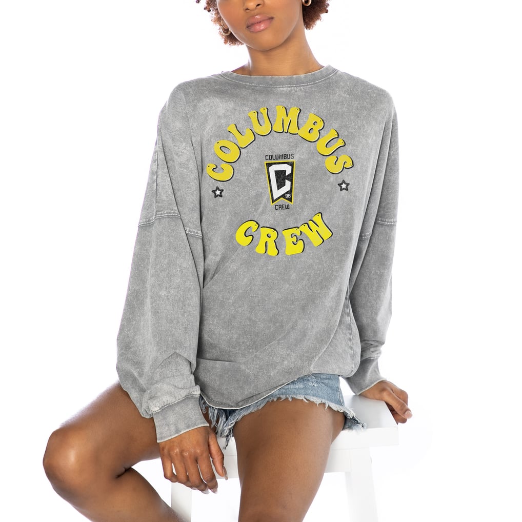 Columbus Crew Gameday Couture Women's Faded Design Pullover Sweatshirt - Gray