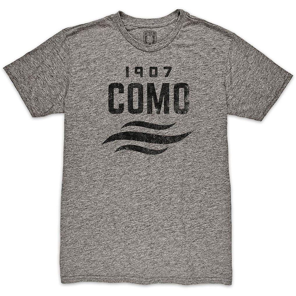  Como 1907 1863FC Mono Crest Twisted Tri-Blend Slub T-Shirt - Heather Gray