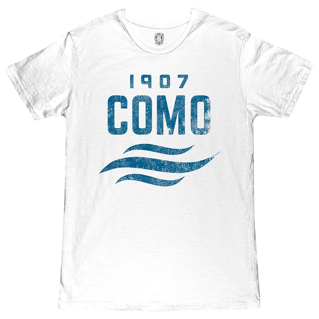  Como 1907 1863FC Mono Crest Slub T-Shirt - White