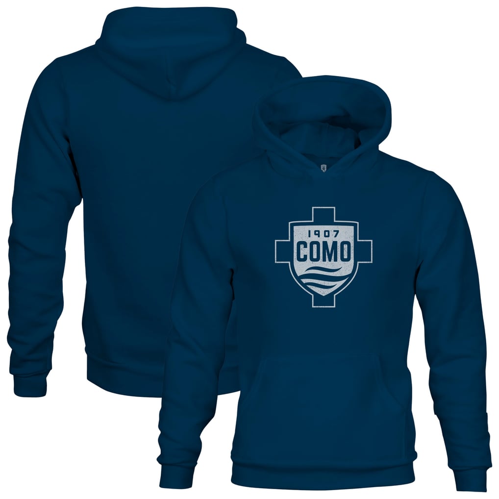 Como 1907 1863FC Youth Color Badge Fleece Pullover Hoodie - Navy