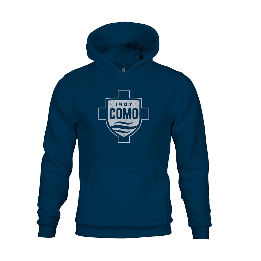 Como 1907 1863FC Youth Color Badge Fleece Pullover Hoodie - Navy