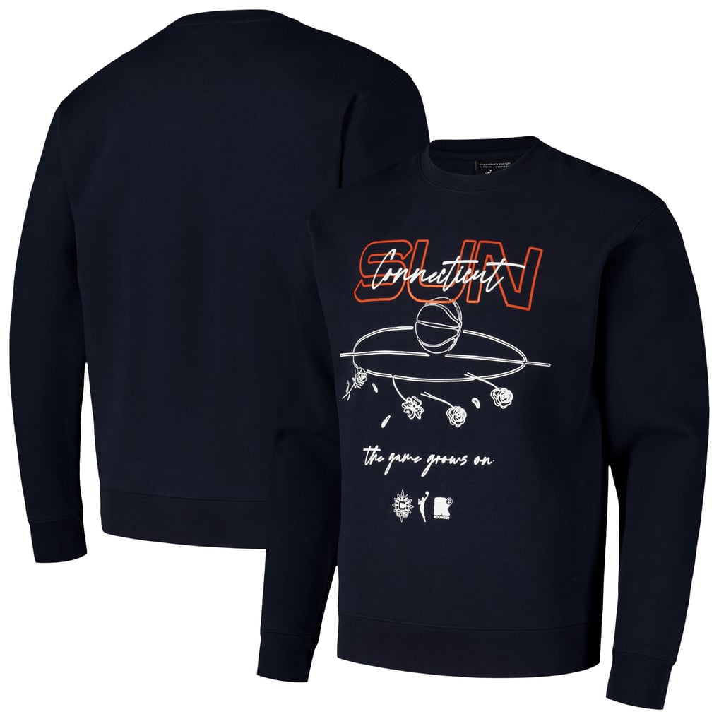  Connecticut Sun round21 Unisex Bloom Crew Pullover Sweatshirt - Navy