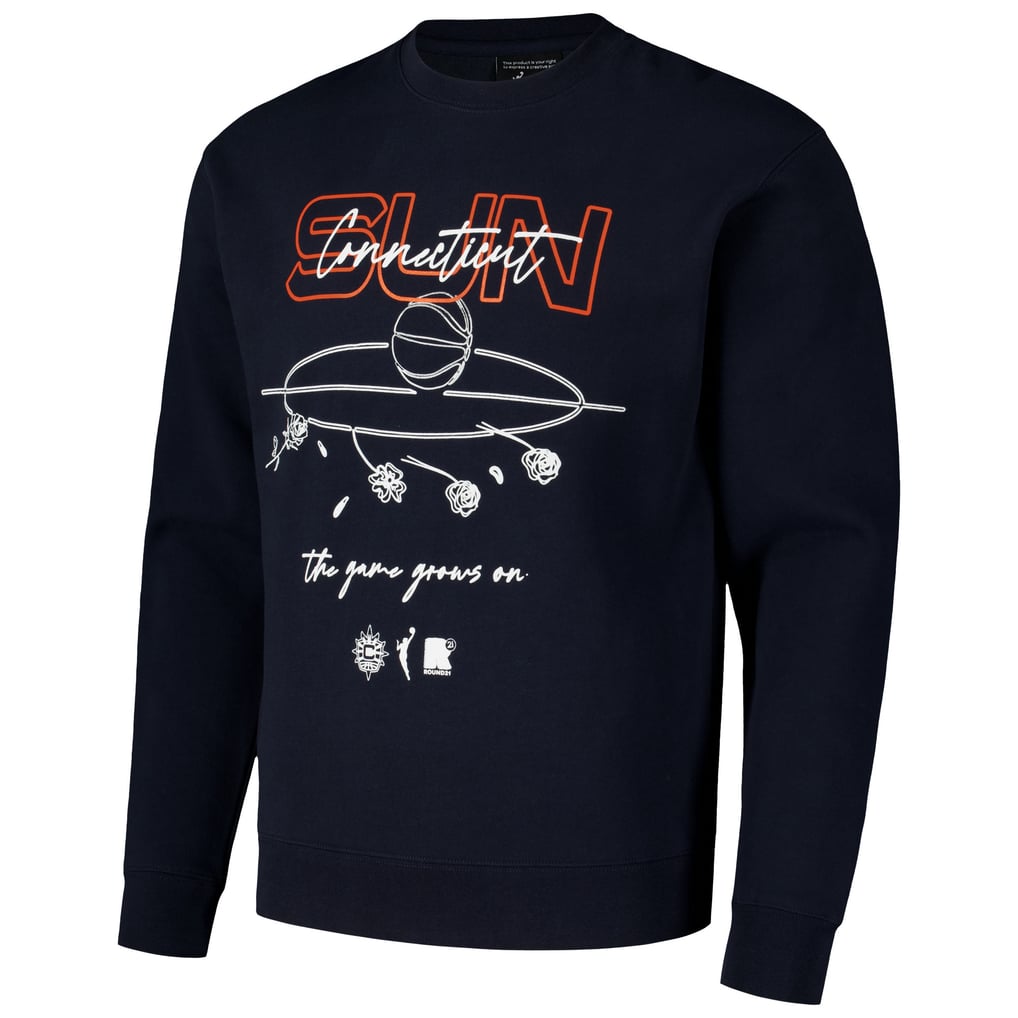  Connecticut Sun round21 Unisex Bloom Crew Pullover Sweatshirt - Navy
