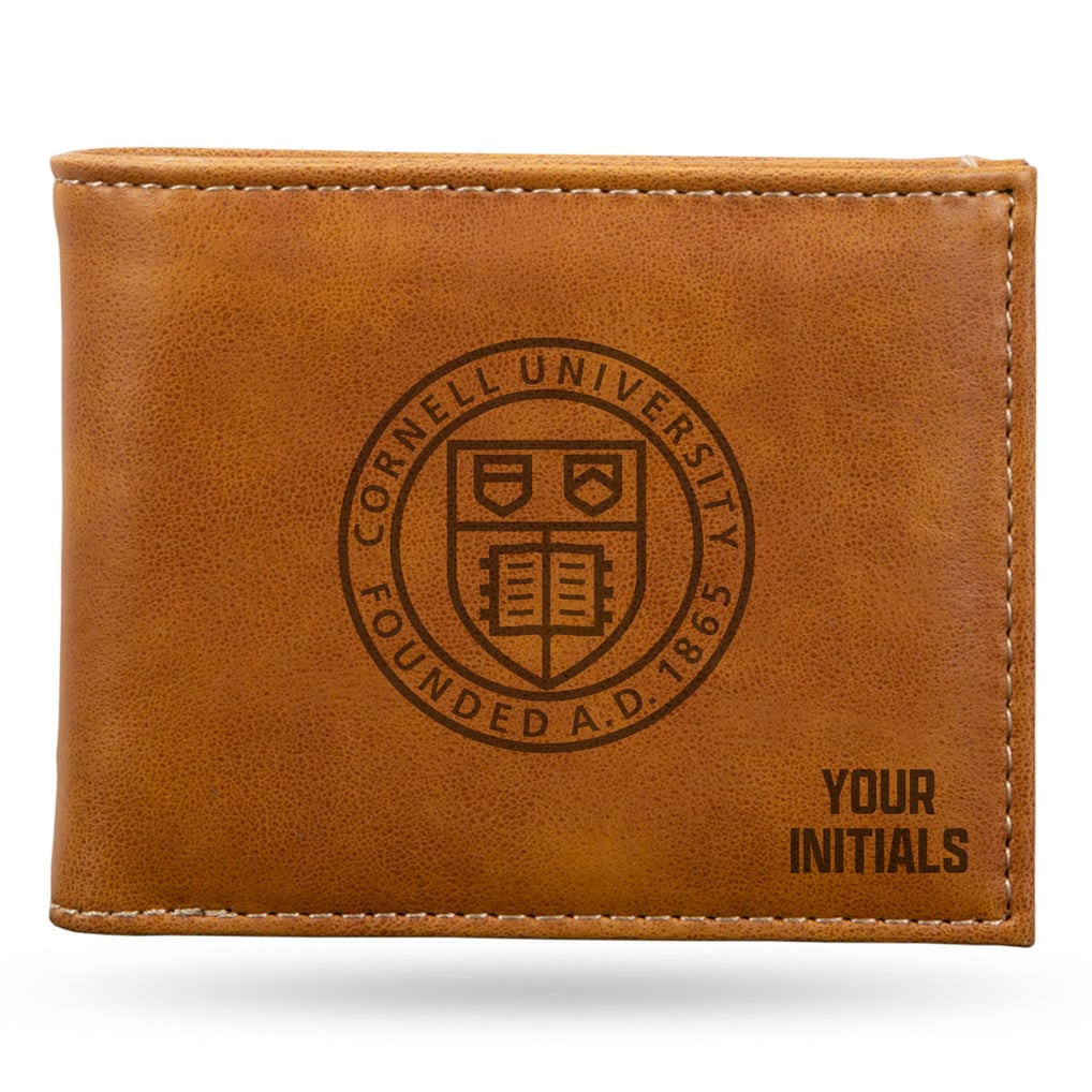 Cornell Big Red Personalized Billfold Wallet - Brown