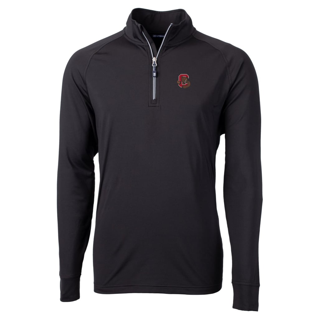 Cornell Big Red Cutter & Buck Big & Tall Adapt Eco Knit Quarter-Zip Pullover Jacket - Black