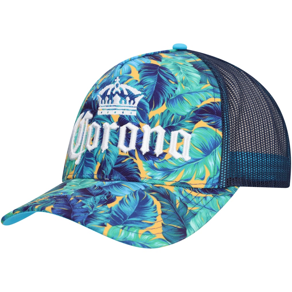 Corona A-Frame Floral Trucker Adjustable Hat - Aqua