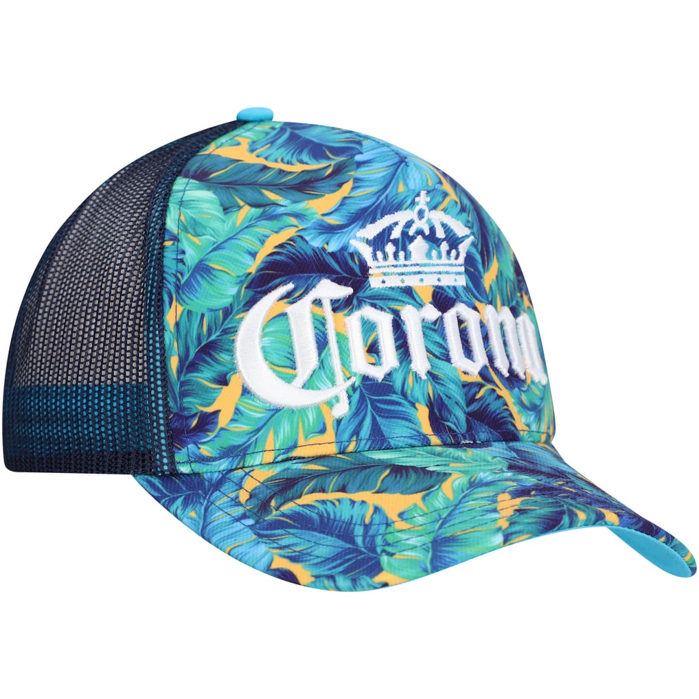 Corona A-Frame Floral Trucker Adjustable Hat - Aqua