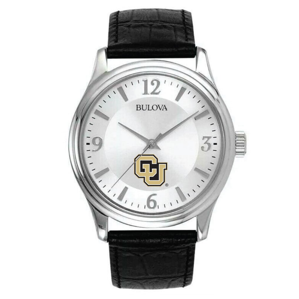 CU Denver Lynx Bulova Leather Watch - Silver