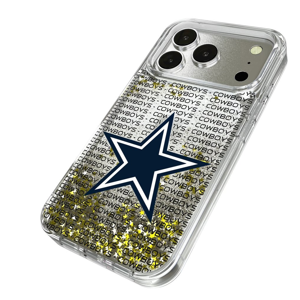 Dallas Cowboys iPhone Text Backdrop Design Glitter Case