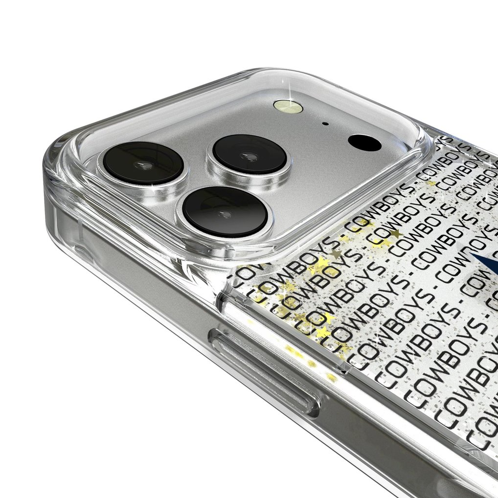 Dallas Cowboys iPhone Text Backdrop Design Glitter Case
