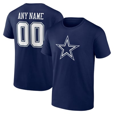 Dallas Cowboys Team Authentic Personalized Name & Number T-Shirt - Navy