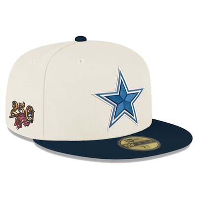 Dallas Cowboys New Era America's 250th 59FIFTY Fitted Hat - Cream/Navy