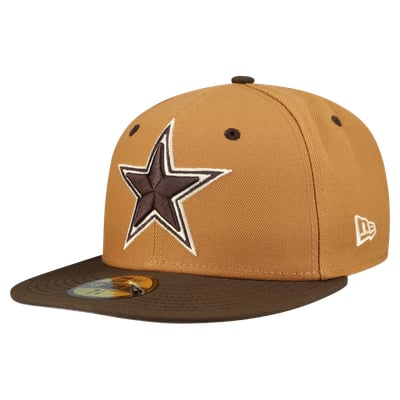  Dallas Cowboys New Era Two-Tone Walnut 59FIFTY Fitted Hat - Light Brown/Dark Brown