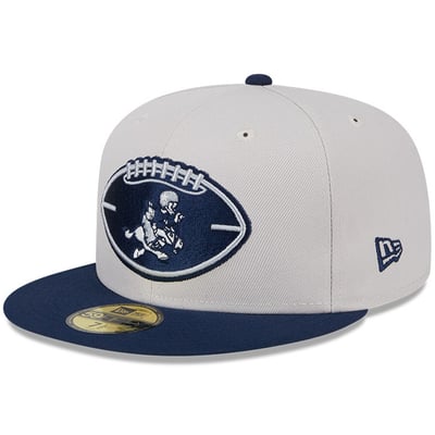 Dallas Cowboys New Era 2024 Sideline Historic 59FIFTY Fitted Hat - Stone/Navy