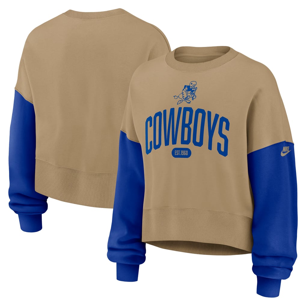 Dallas Cowboys Nike Women's Oversized Rewind Pullover Sweatshirt - Tan