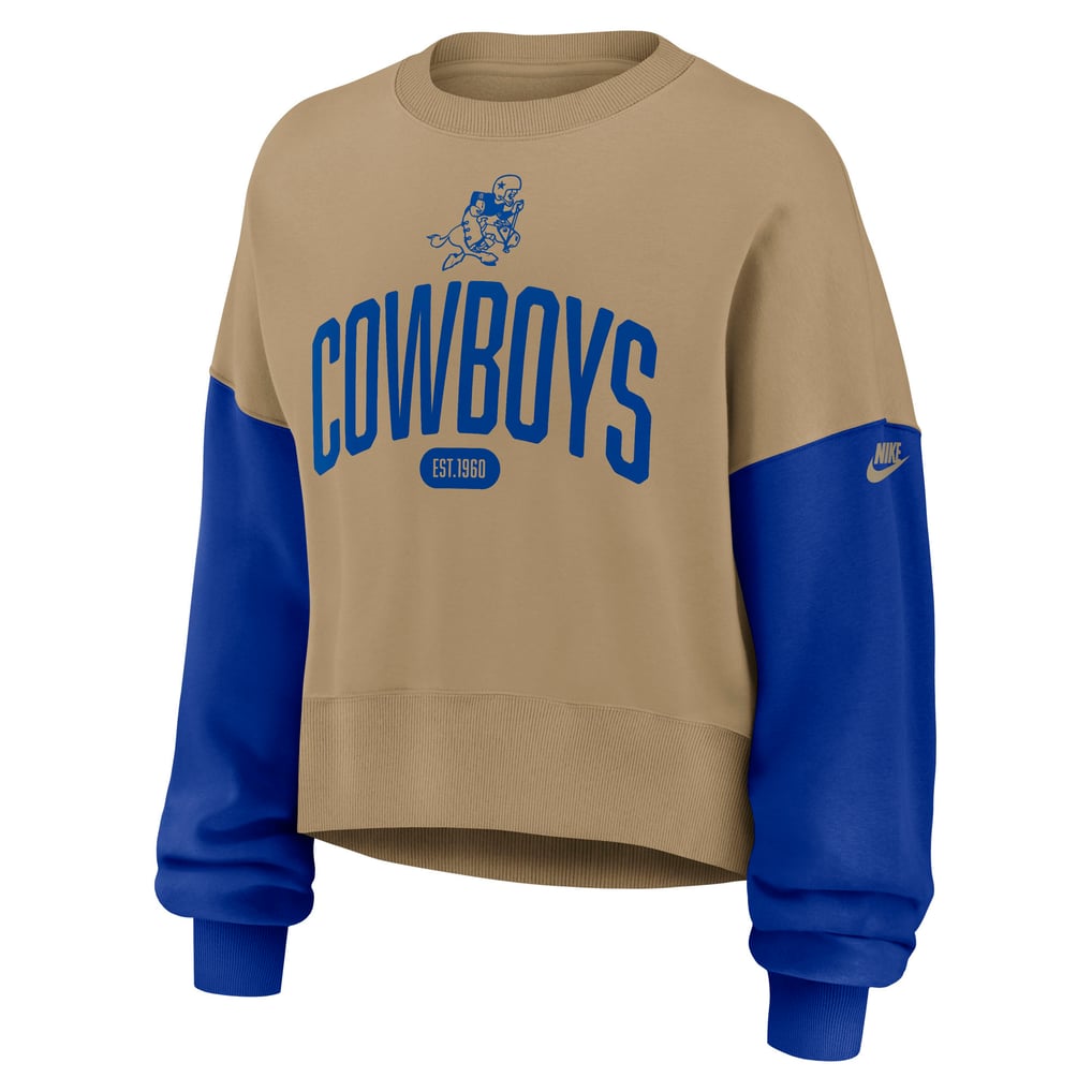 Dallas Cowboys Nike Women's Oversized Rewind Pullover Sweatshirt - Tan