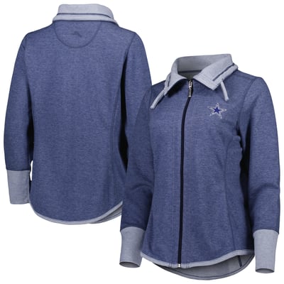 Dallas Cowboys Tommy Bahama Women's Sport Sun Fade Full-Zip Sweatshirt - Heathered Navy